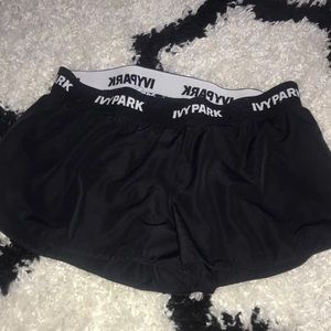 black athletic shorts
